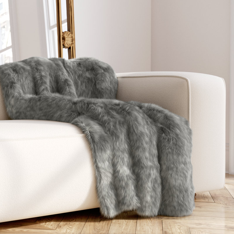 Rhea Faux Fur Throw Blanket 58 x 84